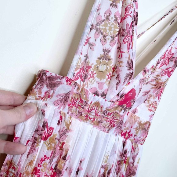 ⚡️SOLD⚡️ shein floral criss-cross accordion summer maxi dress - size small - Picture 2 of 9